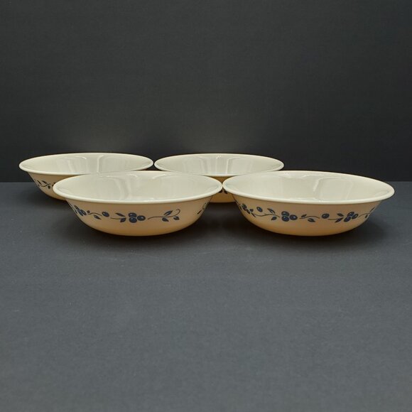 Corelle Blueberry Bouquet Fruit Dessert Berry Bowls Beige Blueberries Sauce Bowl - Picture 1 of 6